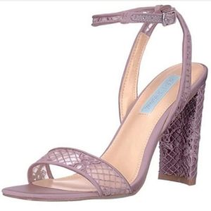 Betsy Johnson Kani Dusty Lilac Lace Heel Sandals Size 8